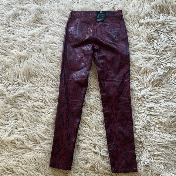 NWT Sanctuary maroon wine purple black snakeskin skinny jeans pants size 25 - Picture 6 of 10